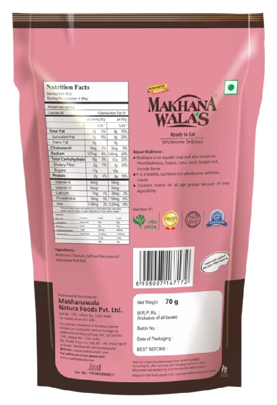 Makhanawalas Roasted & Himalayan Pink Salt Flavoured Makhana (Foxnuts), 70 g-4.webp